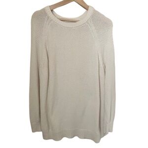 Old Navy Chunky Knit Long Sweater Crème de La Crème Size L